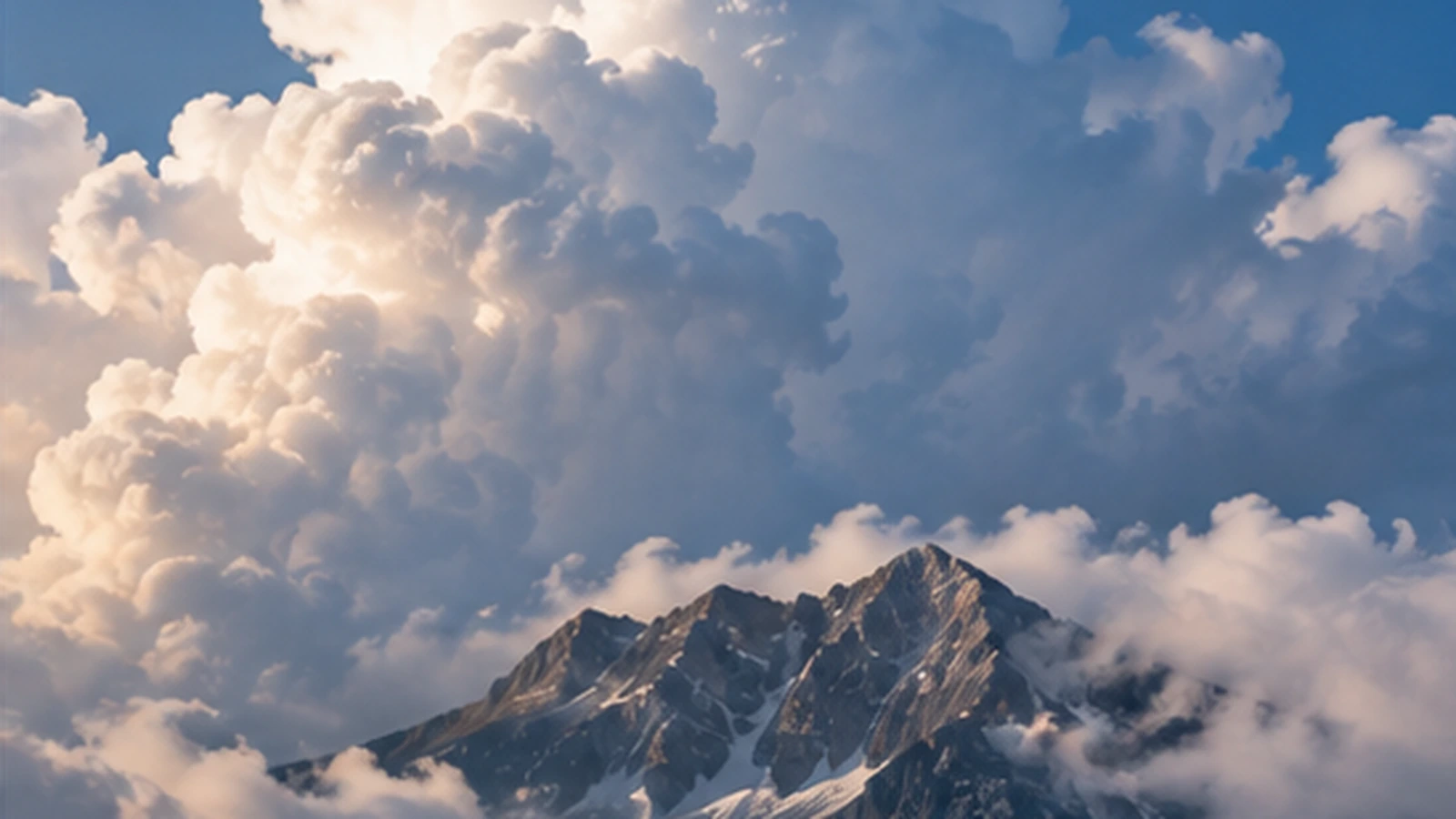 Quell- und Schichtwolken hängen an einem alpinen Gebirge als Symbolbild für Wolkenstau in Österreich